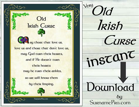 Old Irish Curse May Those That Love Us Love Us And Those Etsy