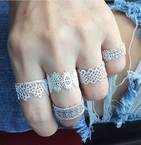 Lace Rings Lace Ring Silver Bracelet Organic Jewelry