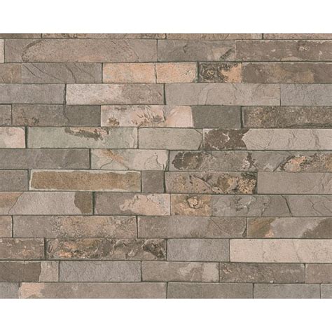 As Creation Stone Brick Pattern Wallpaper Faux Effect