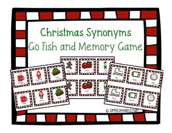 Christmas Synonyms Go Fish and Memory Game! by Speech and Stuff | TpT