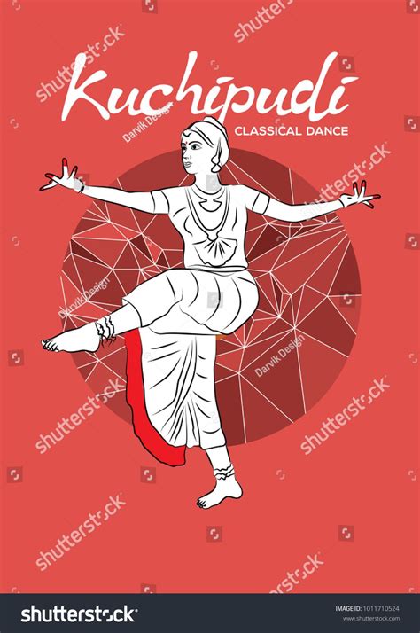 Dancer Performing Indian Dance Vector Illustration Of Indian Classical