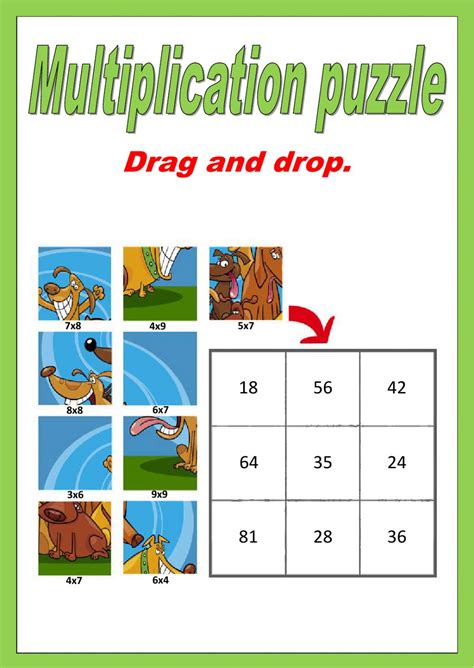 Click here for a detailed description of all the multiplication worksheets. Single digit Multiplication puzzle worksheet