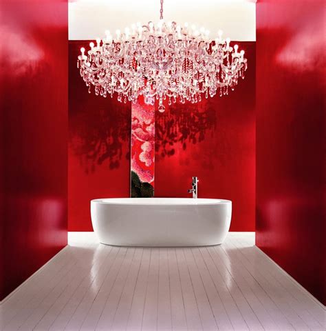Luxurious Ceramic Bathtub With Red Interior Design Astudyinred Red