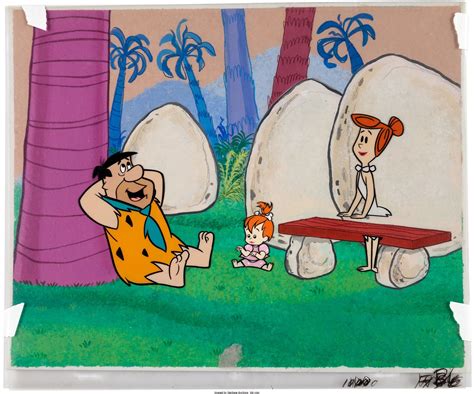 The Flintstones Swedish Visitors Fred Wilma And Pebbles Production Cel Hanna Barbera 1963