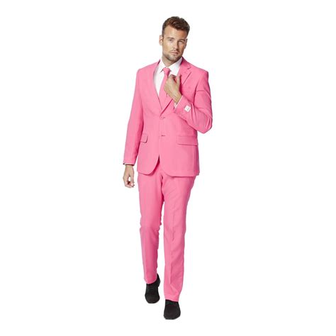 Men S Opposuits Slim Fit Pink Novelty Suit And Tie Set Suit Tie Tuxedo For Men Mens Suits