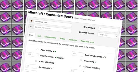 You need minecraft 1.0.0 & single player commands to do this!type this: Minecraft : Enchanted Books (Give Command Generator ...