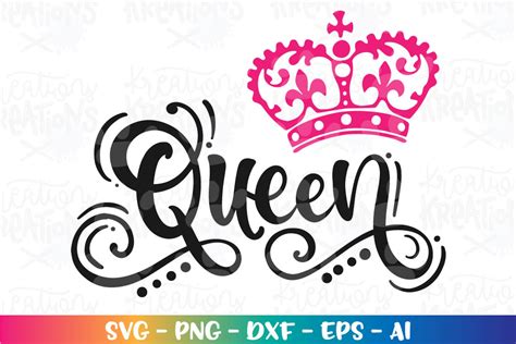 Queen Svg Queen Crown Svg Baby Girl Svg Hand Lettered Svg Hand Etsy