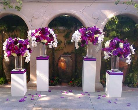 Gorgeous Purple Flowers At The Altar Ceremony Flowers