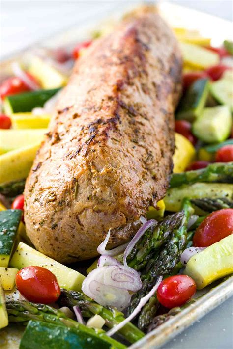 Pork roast is amazing with applesauce or fried apples along with potatoes or sweet potatoes and spinach or green beans. Pork Loin Roast with Herbs and Garlic - Jessica Gavin