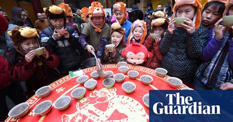 Congee Line Chinese Enjoy Laba Porridge Festival In