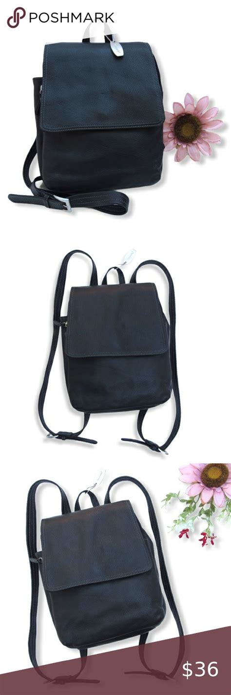 Tignanello Leather Mini Backpack Black Pebbled Leather Mini Black