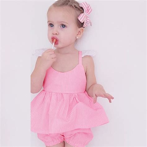 Baby Girl Clothing Set Summer Kids Sets Dressshorts Pants 2pcs Infant