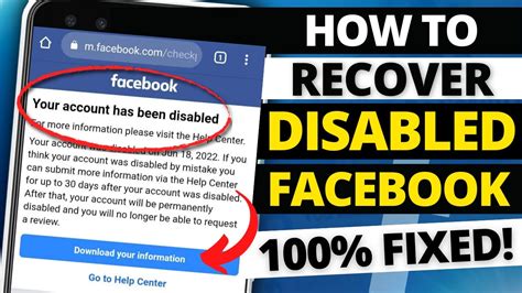 How To Recover Disabled Facebook Account After 30 Days L Recover