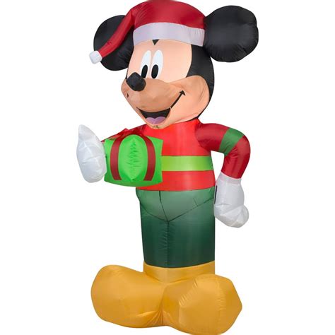 Gemmy Airblown Christmas Inflatables Disney Mickey With Present 5