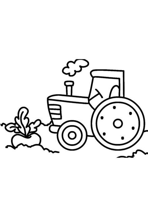 Tractor In Field Coloring Page Free Printable Tractor Coloring Pages