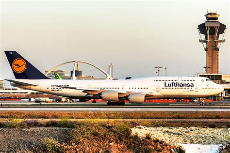 Lufthansa Boeing 747 8i At Lax D Abyg Beautiful Evening Flickr