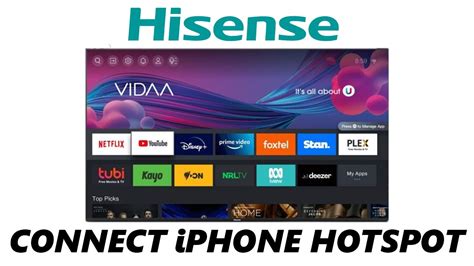 How To Share Iphone Hotspot With Hisense Vidaa Smart Tv Youtube