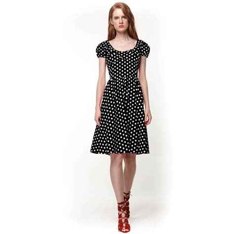 2017 Women Summer Casual Dress Hepburn Style 1950s Polka Dot