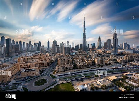 Cityscape Of Dubai United Arab Emirates With The Burj Khalifa