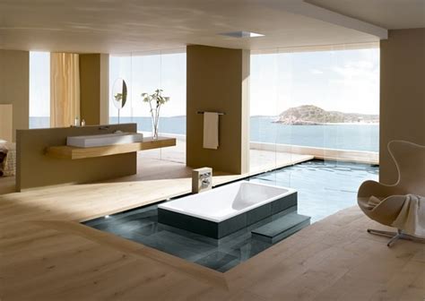 Open plan bedroom and bathroom designs. | Open plan luxury ensuite bathroomInterior Design Ideas.