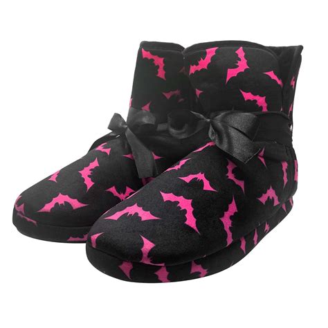 Sourpuss Luna Bats Slipper Boots Blackneon Pink