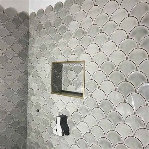 Emc Bathroom Elegance With Fish Scale Tiles Customer