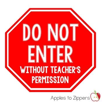 Do we have the right to do that? Do Not Enter/ Do Not Open Signs by Apples to Zippers | TpT