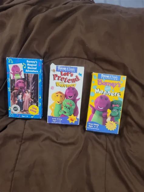 BARNEY FRIENDS VHS Lot Of 3 Manners Let S Pretend Musical