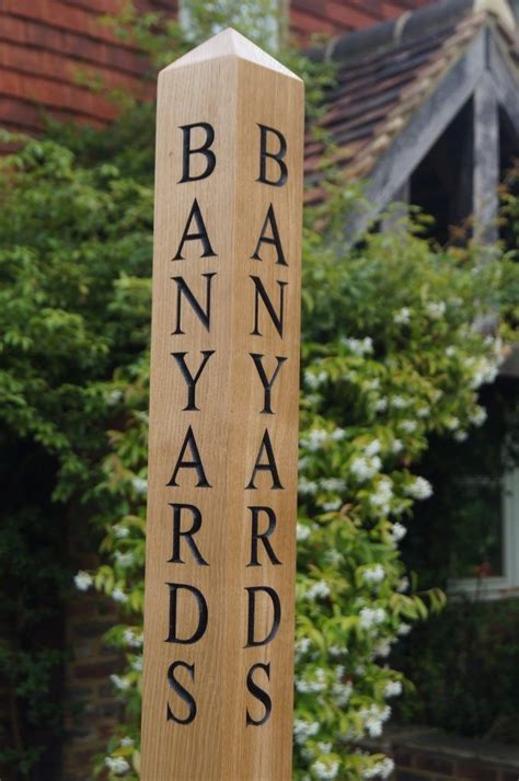 Engraved Oak Sign Posts Sign Post