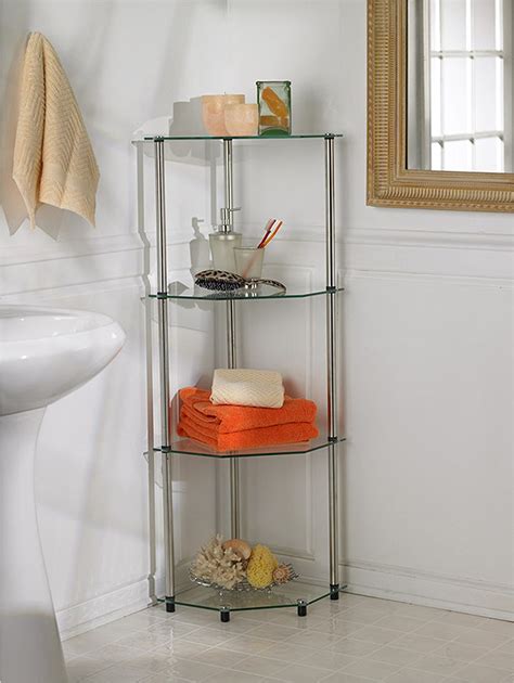 3 Tier Glass Bathroom Corner Shelf Review Of Glass Based Bathroom