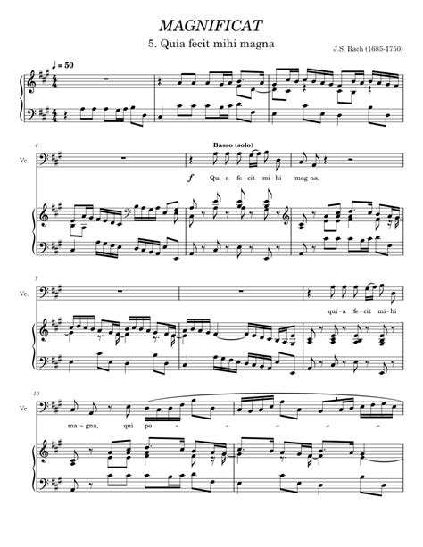 Magnificat In D Major Bwv 243 Johann Sebastian Bach Sheet Music For