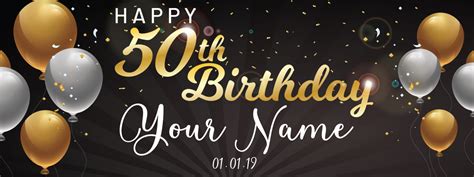 Happy Birthday Banner Personalized Black And Gold Banner Happy Birthday