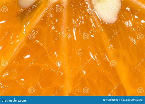 Super Close Up Orange Texture With Some Seeds Abstract Background I