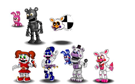 Adventure Fnaf Sister Location Characters V4 By Aidenmoonstudios On