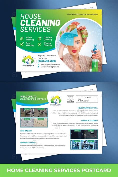 Cleaning Service Eddm Postcard Design Canva Template Graphic