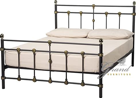 Houston Black Metal Bed Frame 4ft6 Double 5ft King Size Victorian Style