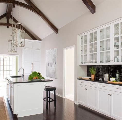 Check spelling or type a new query. Black and White Kitchen with Glass Front China Cabinets ...