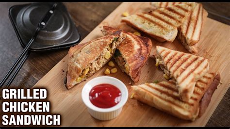 Chicken Grilled Sandwich How To Make Grilled Chicken Sandwich Sandwich Recipe By Tarika