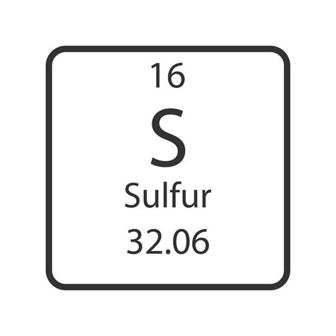 Símbolo De Enxofre Elemento Químico Da Tabela Periódica Ilustração