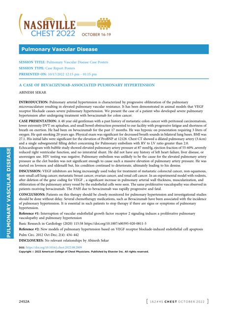 Pdf A Case Of Bevacizumab Associated Pulmonary Hypertension