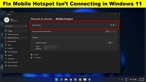 How To Fix Mobile Hotspot Not Working On Windows 11 YouTube