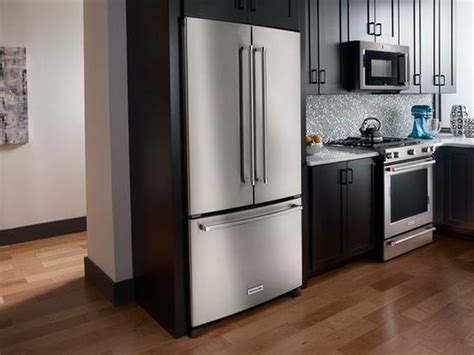 Bottom mount freezer french door refrigerator in white. KRFC302ESS KitchenAid 22 Cu.Ft. 36-Inch Width Counter ...