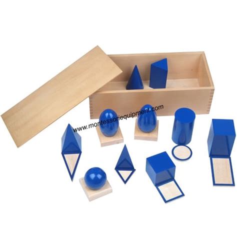 Geometric Solids With Stands Bases And Box Ifit Montessori