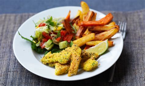 There is no need to buy 'special foods' or cook separate meals. Sole goujons with vegetable chips | Diabetes UK