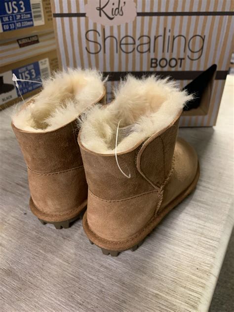 New Kirkland Signature Kids Shearling Boots Girls Sheepskin Chestnut