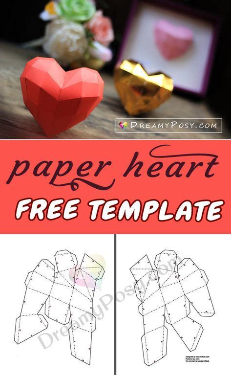 2 Easy Ways To Make Paper 3d Hearts Free Template Paper Hearts