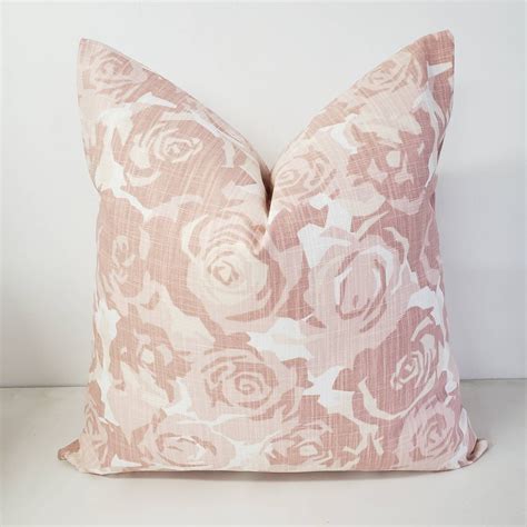 Blush Pink Pillow Cover Farrah Print Pillow Coverfloral Throw Pillow