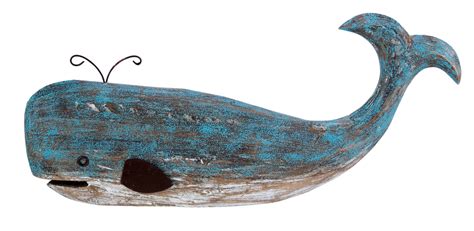 Beachcombers Ocean Blue Whale Tabletop Figurine 16 Inches Wood Mary B