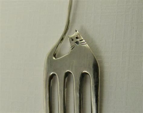 Cayli The Fork Cat Small Up Cycled Sterling Silver Fork Etsy