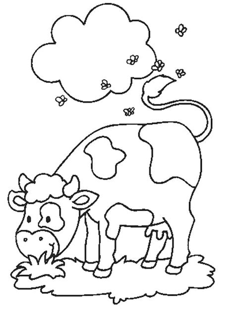 Cow Is Eating Grass Coloring Page Download Print Or Color Online For
